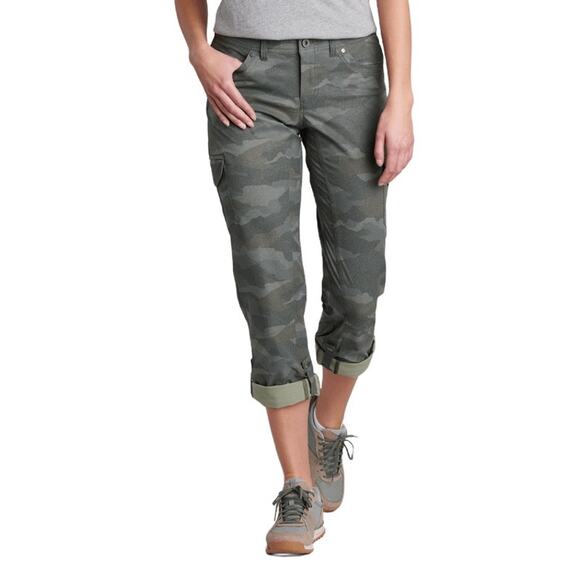Kuhl Freeflex Roll-Up Pant In Olive Camo Green Style 6326 Size 12 - Picture 3 of 14